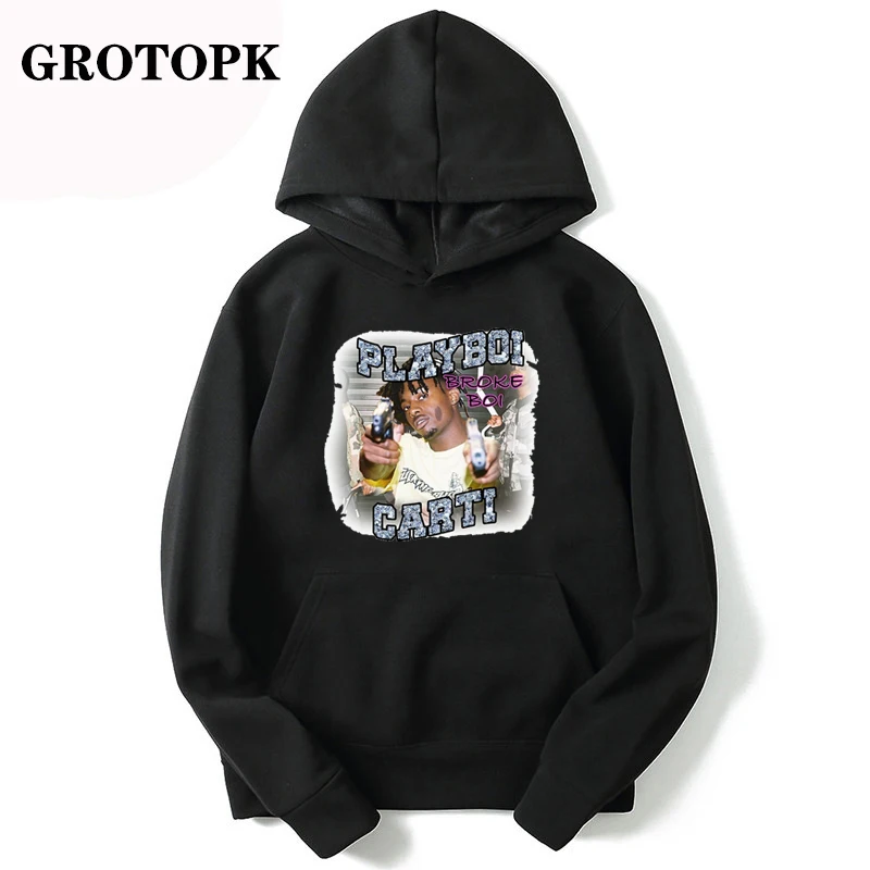 Мужская толстовка с капюшоном в стиле хип хоп Rap Playboi Carti осенняя повседневная