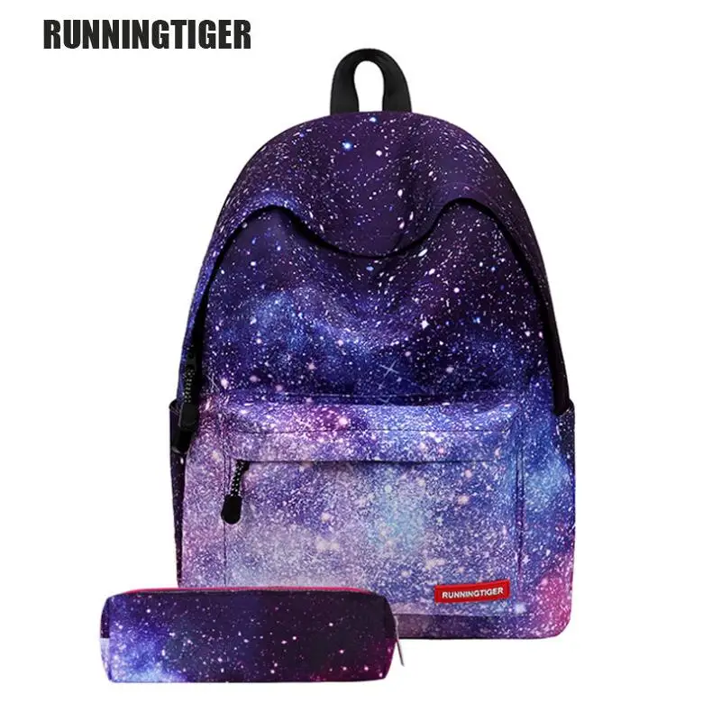 

Runningtiger Women Backpack for Teenage Girl School Backpack Bag Star Universe Space Female Bag College Student Laptop Bag W111Z