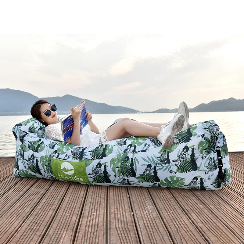 2022 New Camping Inflatable Lazy Sofa Portable Garden Beach Picnic Travel Air Folding Color Deck Chair Outdoor Furniture