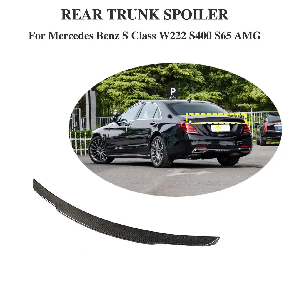 Для Mercedes S Class W222 S400 S450 S500 спойлер из углеродного волокна задний спойлер багажника крыло- задний бампер задний спойлер