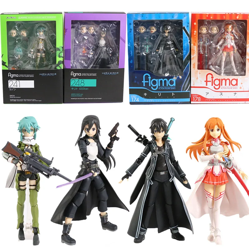 figma ソードアートオンライン SAO 8体セット Max Factory figma Asuna Sword Art Online 178 Action Figure Japan GSC