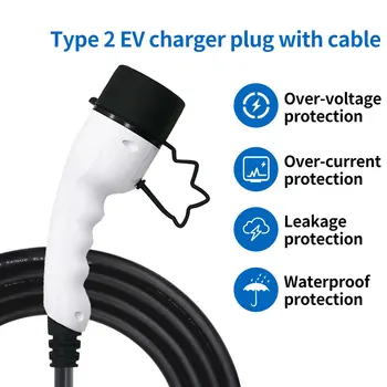 

ev home charging level 2 evse 32a portable ev charger level 2 type 2 with extension cable 62196 plug