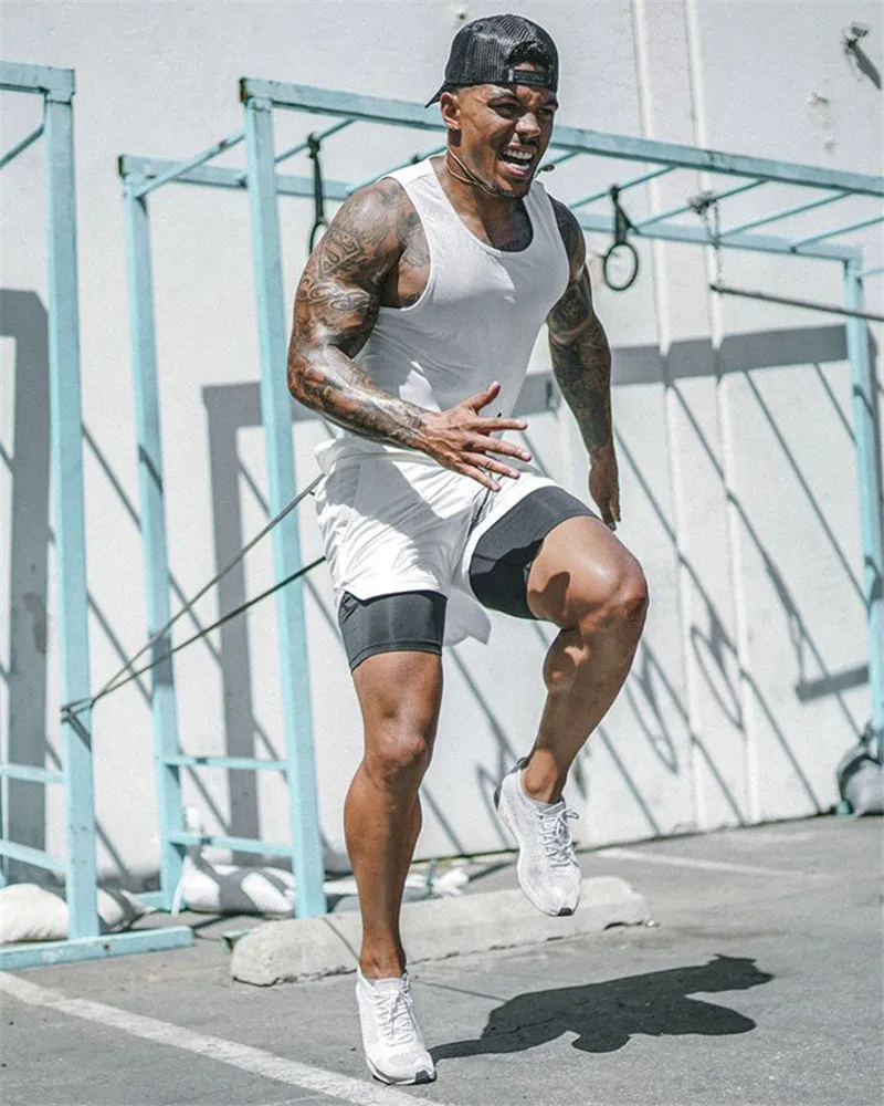 Summer 2020 running shorts men 2 in 1 sports jogging fitness shorts Men's Gym training Quick-drying sports shorts male short Summer 2020 running shorts men 2 in 1 sports jogging fitness shorts Men's Gym training Quick-drying sports shorts male short