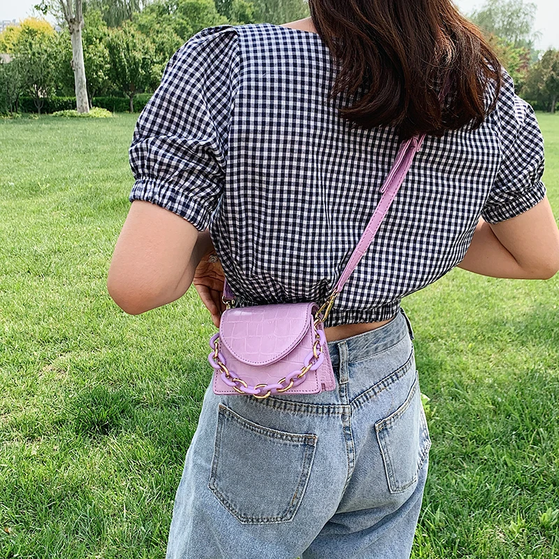 Сумка кросс боди Женская из экокожи на акриловой цепочке|Сумки с ручками| |