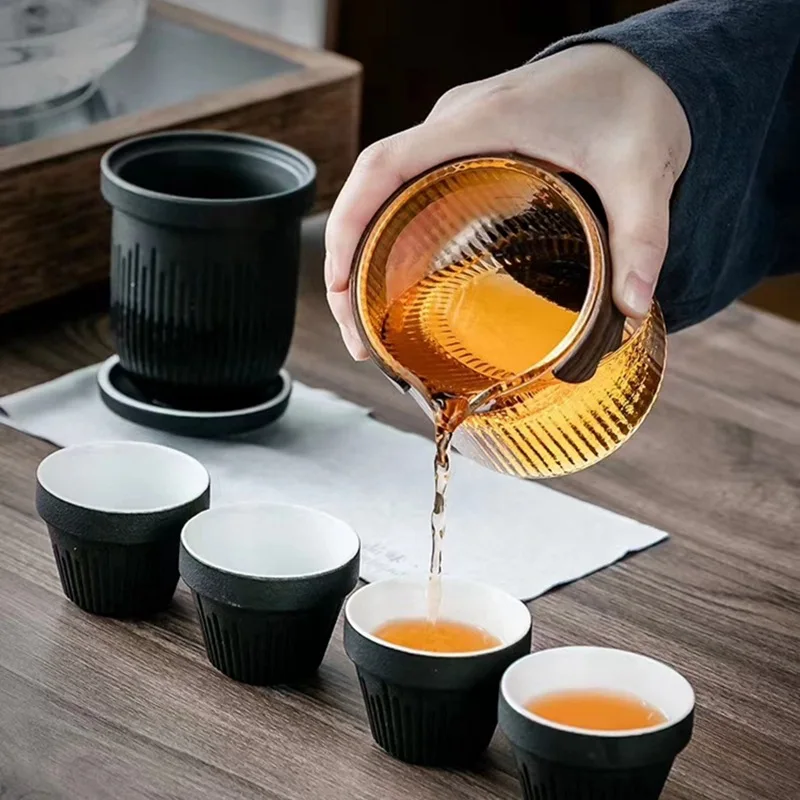 NANLINGWUREN Chinese Kung Fu Tea Set Travel Bag Portable Cup Teapot Art Supplies Leisure Office Home tea service | Дом и сад