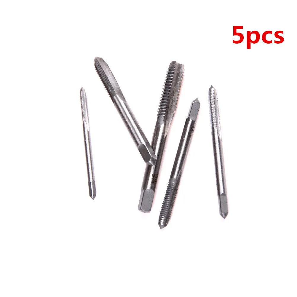 5PCS/Set M3 M4 M5 M6 M8 HSS Machine Straight Fluted Screw Thread Metric Plug Hand Tap Drill Set Hand Tools