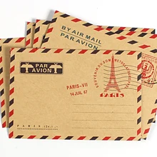 Enveloppes Vintage en papier Kraft, pour Invitations d'affaires, carte postale, lettre, portefeuille pour cadeau, papeterie par courrier aérien, 10 pièces