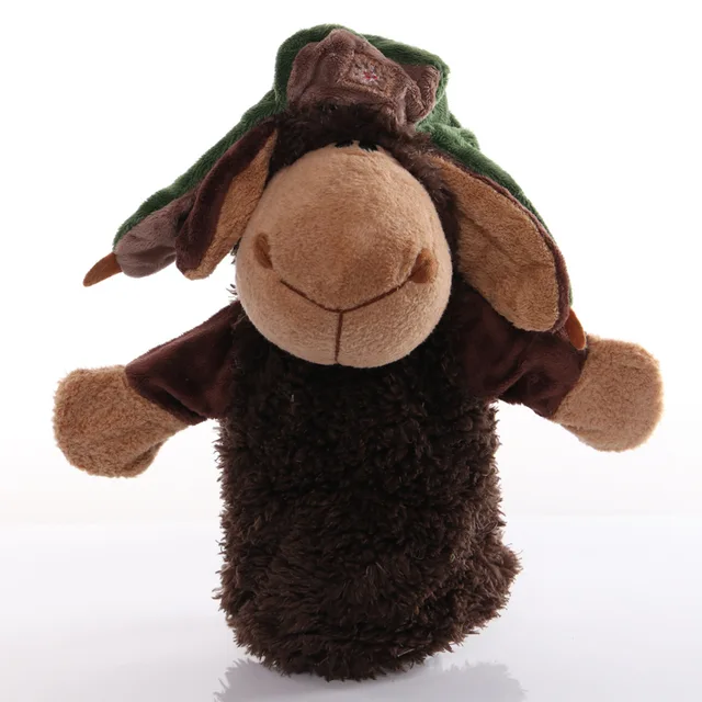 25cm Animal Hand Puppet  Educational   Puppets Pretend Telling Story Doll Toy for Children Kid fidget toys Brown Sheep