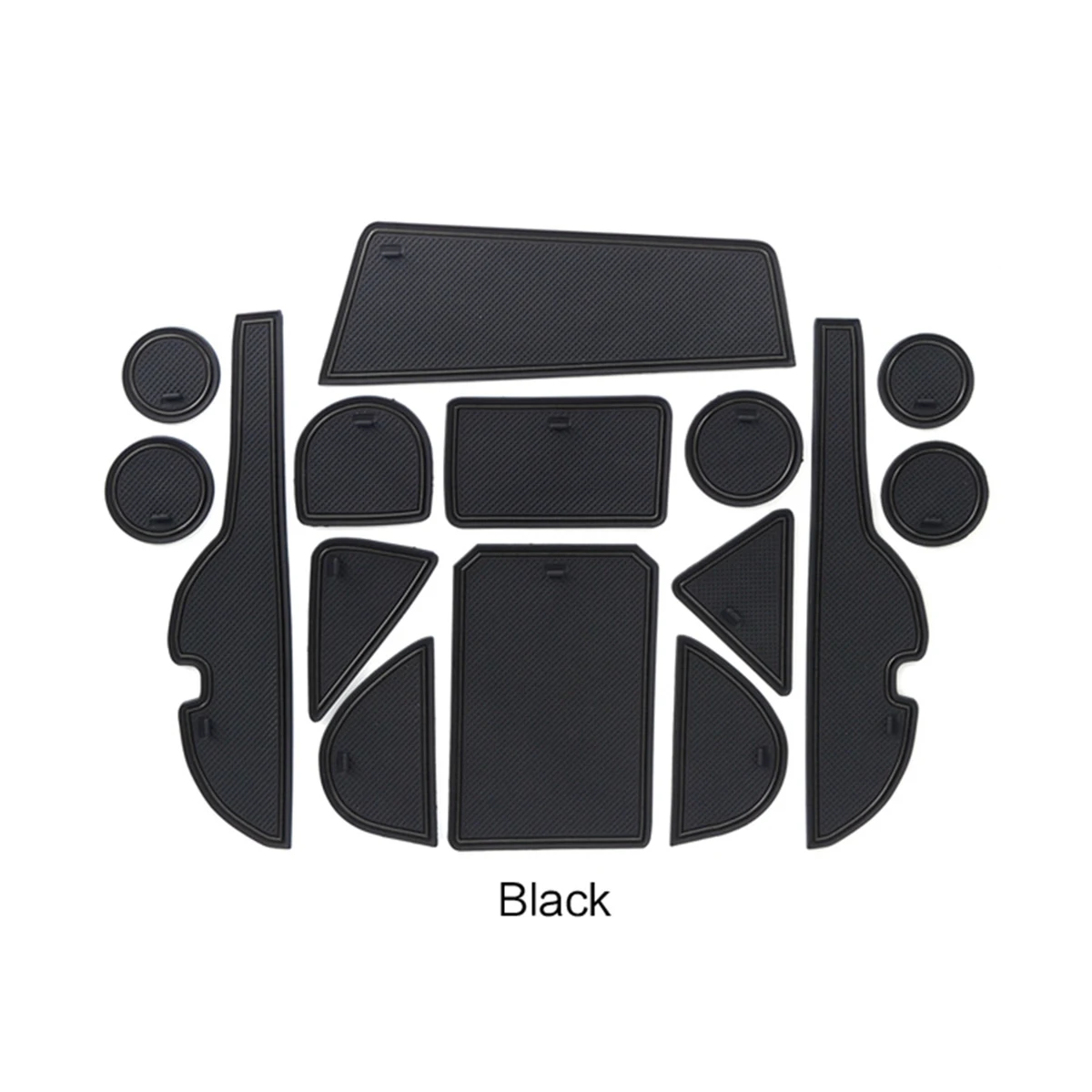15pcs for Toyota RAV4 2013- Anti-Slip Gate Slot Mat Rubber Coaster Accessories for RAV 4 2013 - Название цвета: Черный