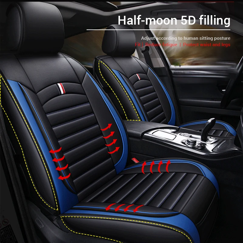 Funda de PU para asiento de coche, fundas de universales para las cuatro estaciones, alfombrilla, protectores de silla para la mayoría de los coches, sedán, camioneta, SUV|Coberturas de asiento de