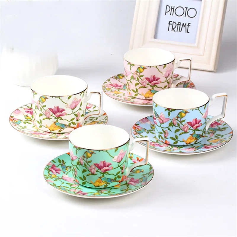 Bone China модная керамическая чашка для кофе с блюдцем Европейский большой объем