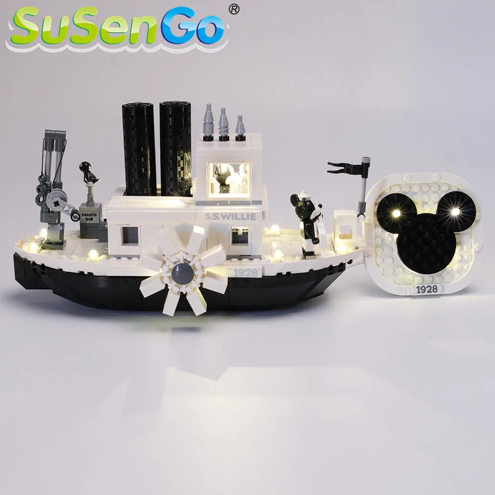 Skup Zestaw światła led SuSenGo dla pomysłów zestaw oświetlenia parowego Willie Building Blocks kompatybilny z 21317 (Model nie wchodzi w skład zestawu)