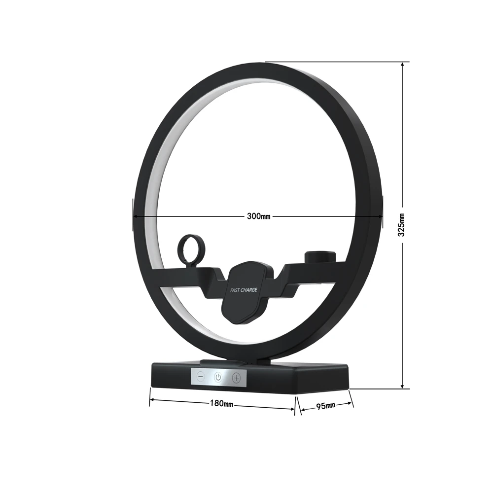  Touch Table Desk Lamp 3 in 1 Qi Wireless Charger 10W For iPhone Samsung Charger Dock Holder Stand F