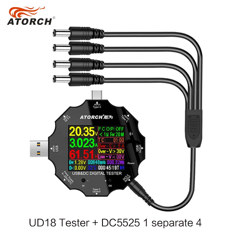 UD18 DC5.5 DC5525 Цифровой вольтметр amperimetro измеритель напряжения тока Амперметр детектор Ноутбук power bank зарядное устройство usb Тестер