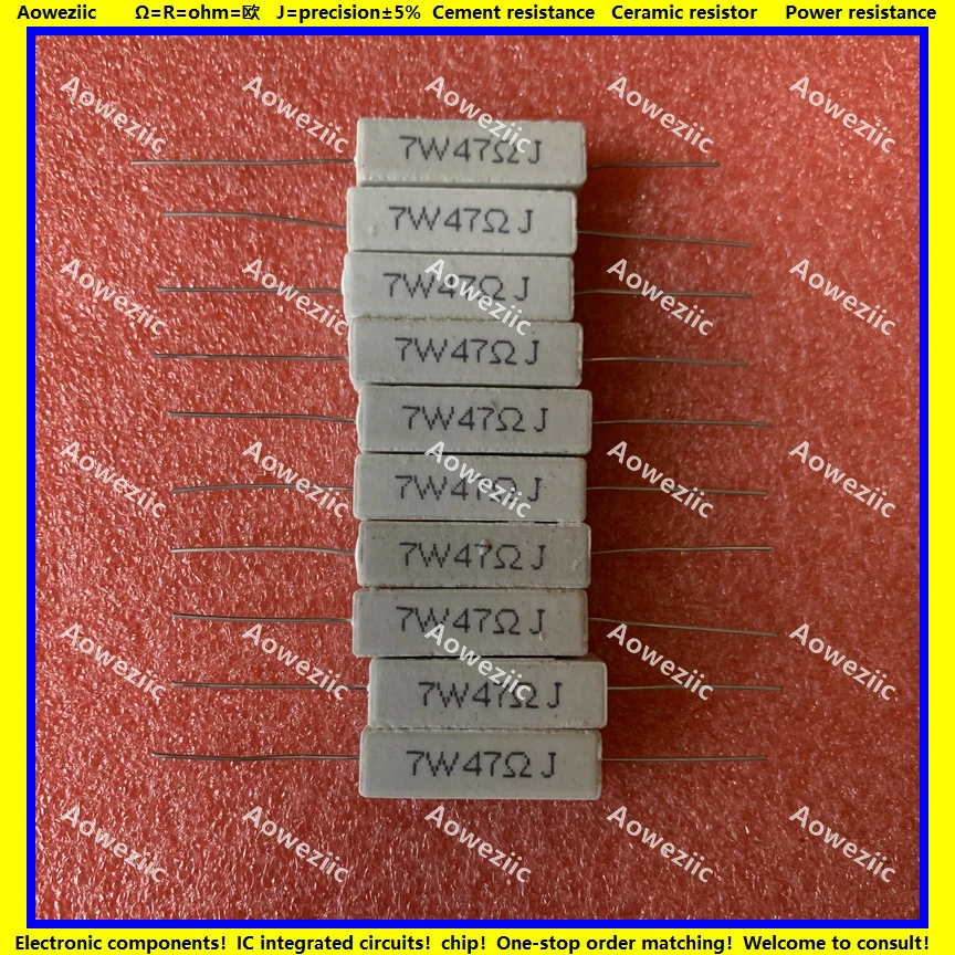 

10 шт./лот 7W47RJ 7w47Ω J Φ SQP горизонтальное сопротивление цемента 7W47ohm 7W47R керамическое сопротивление точность ± 5% сопротивление мощности