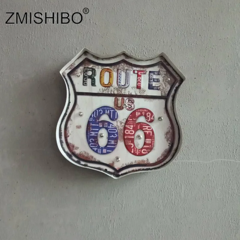 ZMISHIBO, светодиодный ночник для ресторана, бара, доски для кафе, Декор, освещение, железный арт, Route 66 Cola, мороженое, пульт дистанционного управления, настенные лампы