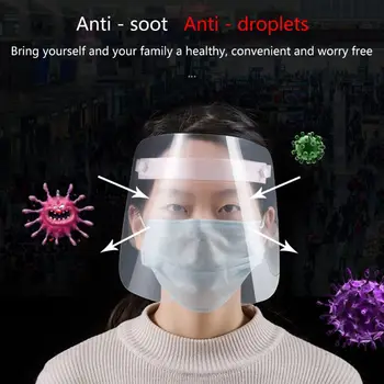 

1PC Protective Adjustable Anti Droplet Dust-proof Full Face Cover Mask Visor Shield Droplet virus Windproof Face Shield Washable