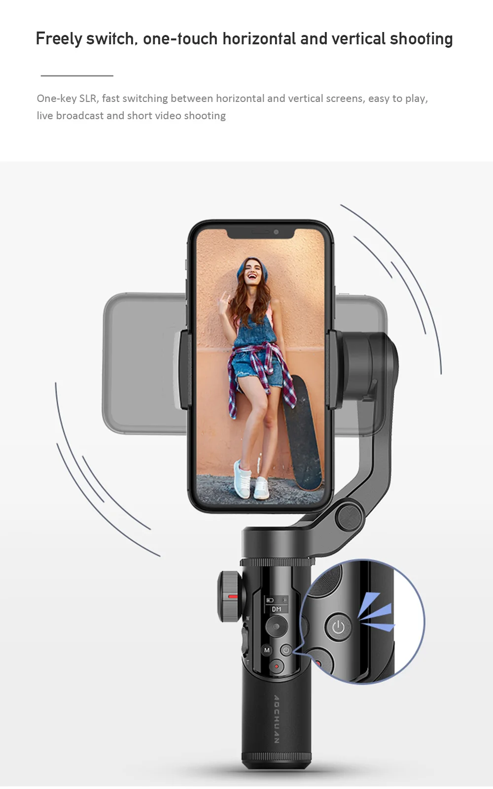 Aochuan smart xr 3-axis handheld smartphones cardan