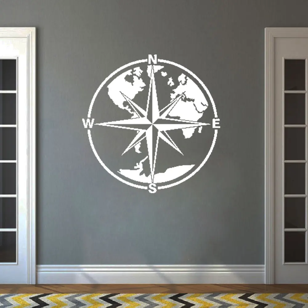 

Compass Self Adhesive Vinyl Waterproof Wall Decal For Living Room Bedroom Vinyl Art Decals House Decoration DW5601