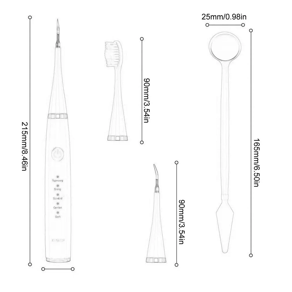 Electric Sonic Dental Scaler Calculus Remover Teeth Whitening Cleaning Tool Kit Remove Plaque Tartar Yellow Teeth Smoke Stains