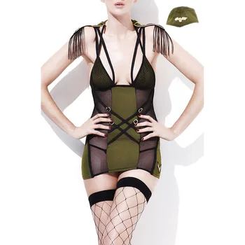 

3pcs Soldiers bodysuit military officer teddy costume women sexy Cosplay Military Uniform Army Major Costume