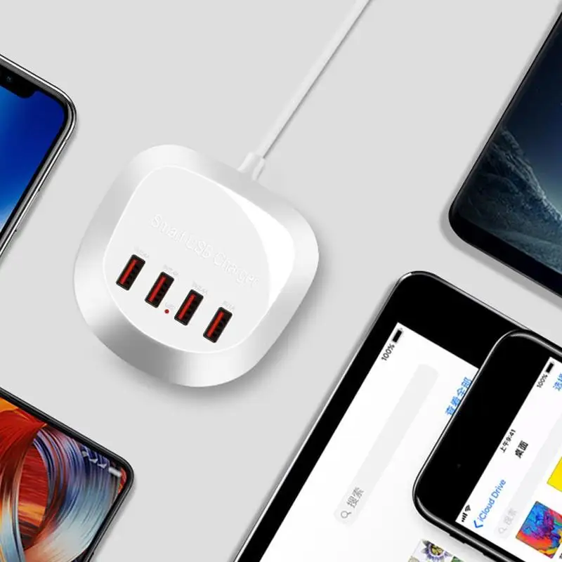 Универсальное настенное зарядное устройство USB с 4 портами для смартфонов, адаптер для телефона, зарядное устройство для планшетов с быстрой зарядкой в Великобритании и США, зарядное устройство для мобильных устройств европейского стандарта, концентратор USB K6J8