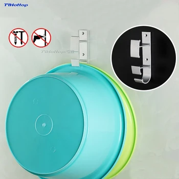 

Tlhottop Kitchen Bathroom Set Washbasin Holder Strength Seamless Sticky Adhesive Hooks Save Space Wall Hook Home Storage