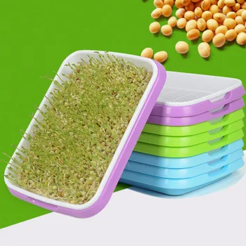

Hydroponic Healthy Wheatgrass Grower with Cover Seedling Tray Seed Sprouter Tray BPA Free PP Soil-Free Sprout Plate.