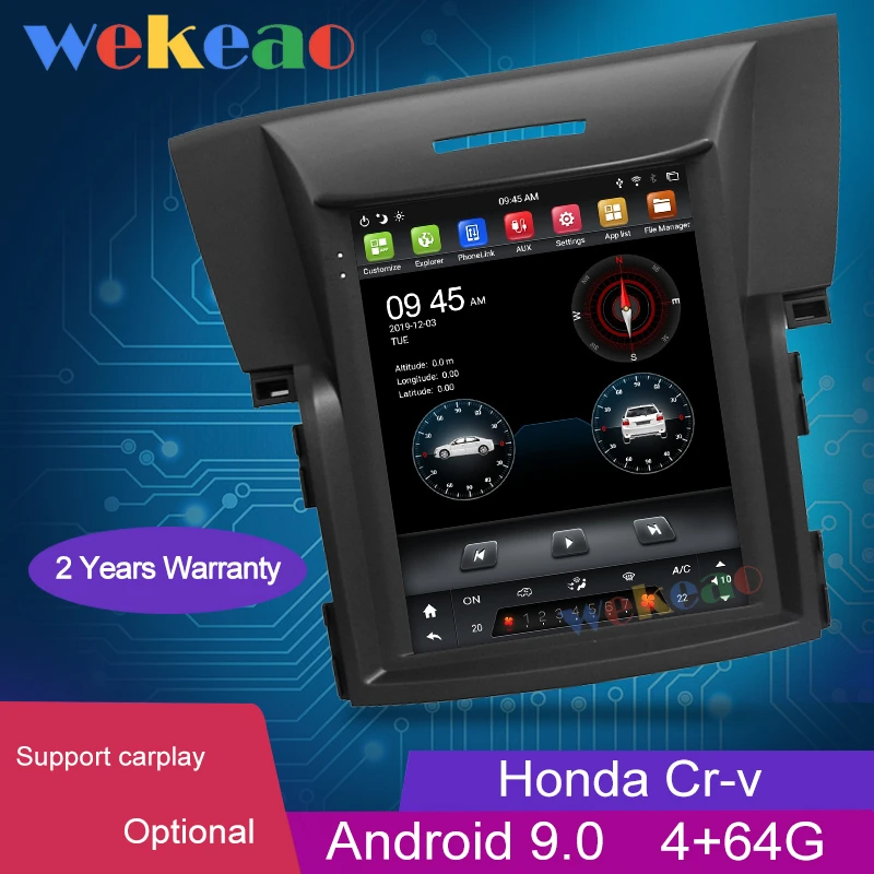 Wekeao вертикальный экран Tesla стиль 10 4 '✝in Android 8 1 для Honda CRV CR-V автомобильный DVD