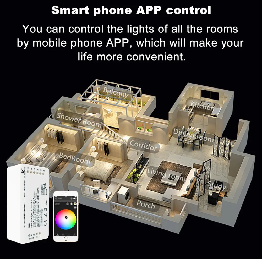 Zigbee светодиодный светильник с alexa echo puls rgb/rgbw/rgb+ cct теплый белый 24 В zigbee контроллер для смартфона светодиодный свет управления