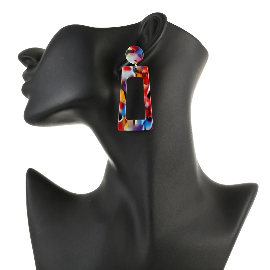 Женские массивные большие геометрические акриловые серьги Match Right длинные