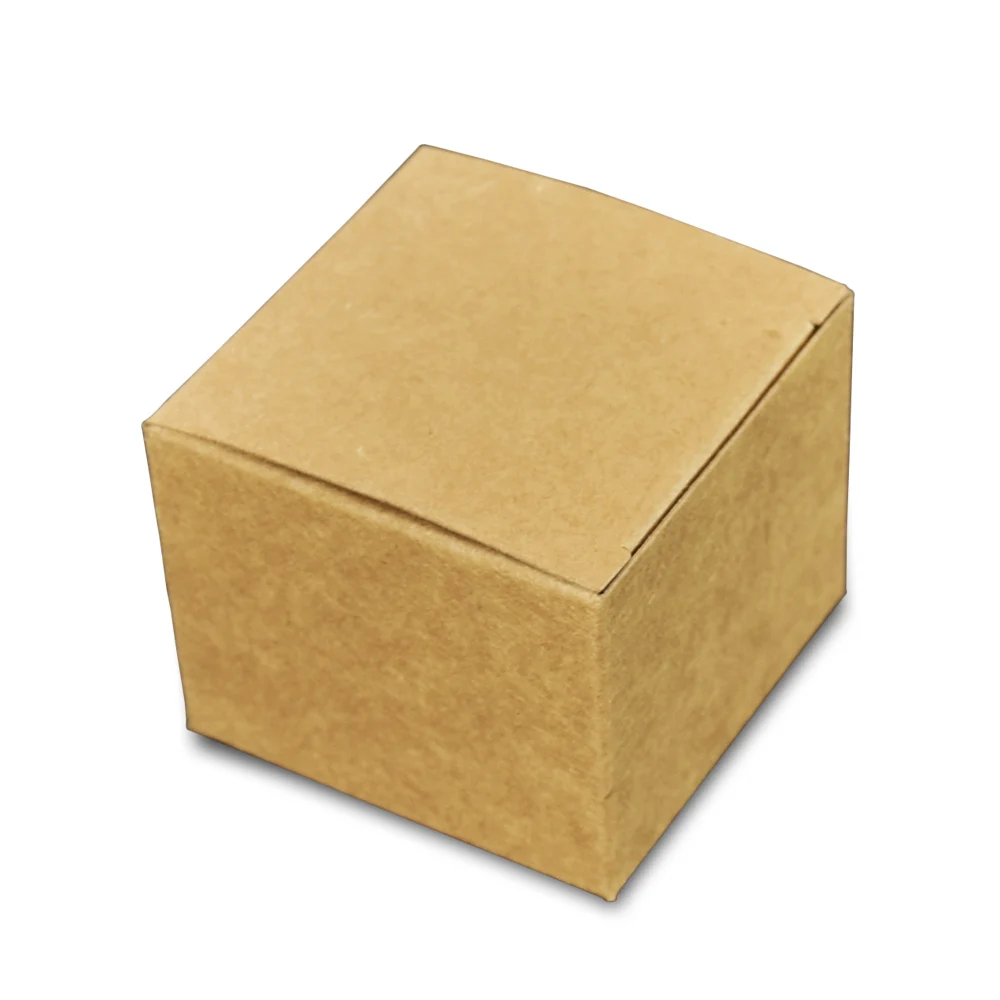 

100 Pieces Brown Cardboard Paper Box Foldable Kraft Paper Boxes Facial Cleanser Jar Cream Package Paper Carton