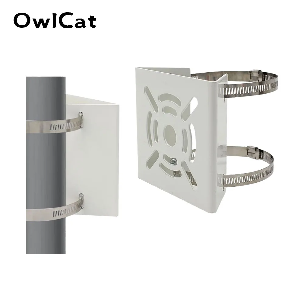 OwlCat Outside CCTV Camera Iron Hoop Bracket Video Surveillance Pole Mounting Column Holder Stent Me