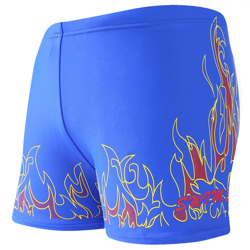 

Swimming Trunks Big Boy Boxer Loose-Fit Quick-Dry Students Flame Printed Beach Swimming Trunks Ykzt0905
