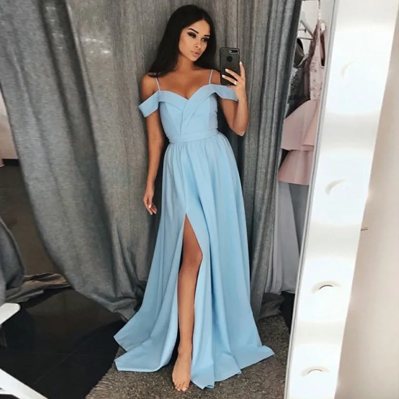 New arrival Prom party evening dresses vestido de noiva sereia gown dress robe de soiree vestido novia playa criss-cross long blue prom dresses