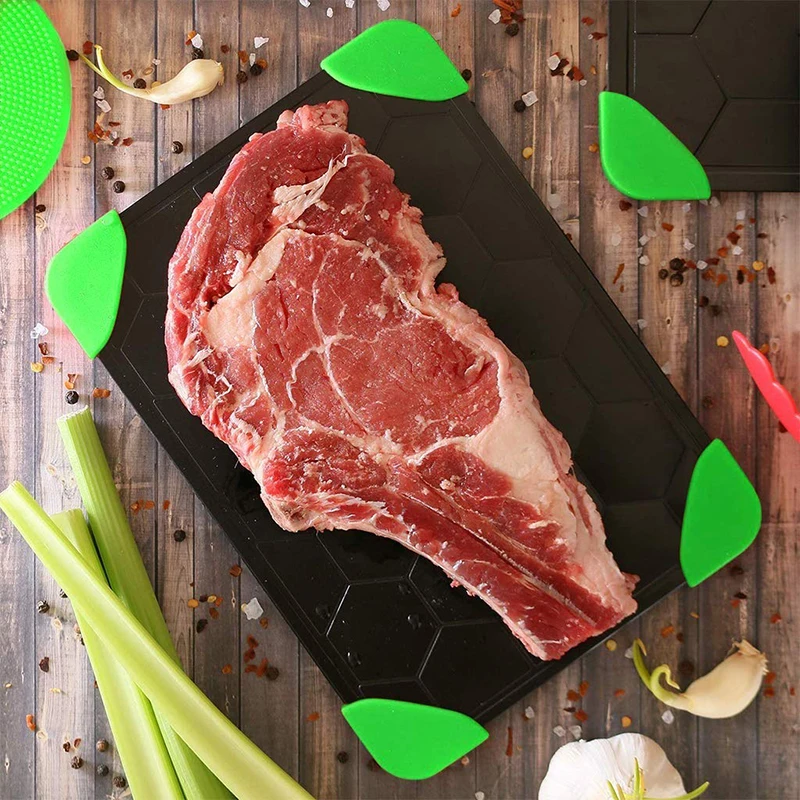 

Fast Defrosting Meat Tray Hexagon Design Aluminum Square Thawing Board Frozen Food Rapid Thawing Plate Kitchen Accessories