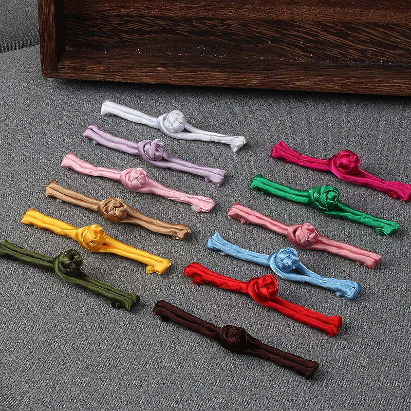 10Pair Chinese Ethnic Wind Cloth Buckle DIY Craft Decor Buckle One Word Buckle Tang Dress Cheongsam Button Sewing Accessories 2