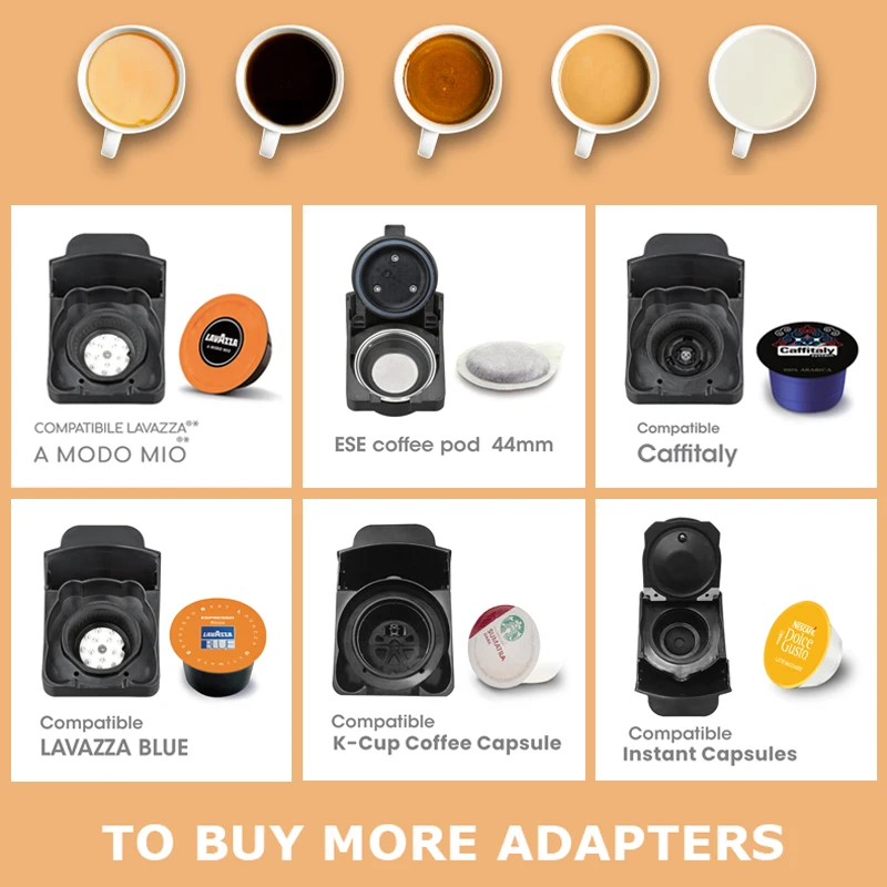 HiBREW ST504 adapter system parts for lavazza blue or lavazza modo mio