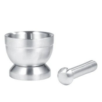 

Stainless Steel Mortar And Pestle Garlic Spice Mixing Grinding Bowl Set Kitchen Garlic Grinder Tool Kitchen Gadget