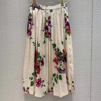 

Women Long Skirt Boho Style Elastic High Waist Casual Skirts Fashion Florals Print Skirt Female