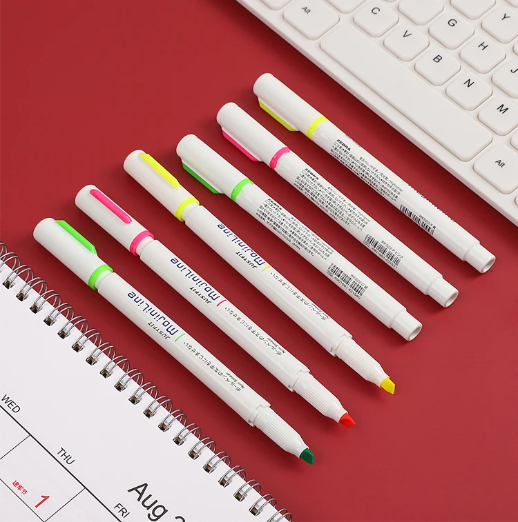 3pcs japan stationery Zebra MojiniLine Highlighter kawaii Fluorescent pen Writing Not ink mark bullet journal School supplies