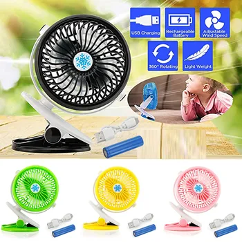 

Portable Clip Fans Mini Usb Rechargeable 360° Ratoting Fan Clip On Desk Cooling For Baby Stroller And Car Fan Cooling#g40