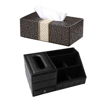 

2 Pcs Car Home Rectangle Shaped Tissue Box Household Desktop Napkin Tissue Holder, 25x13.5x8.5Cm & 30.5x18x14.5CM