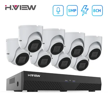 

H.VIEW 5mp CCTV Camera Security System Kit Camera Video Surveillance CCTV Cameras Security System Kit PoE Video Surveillance IP