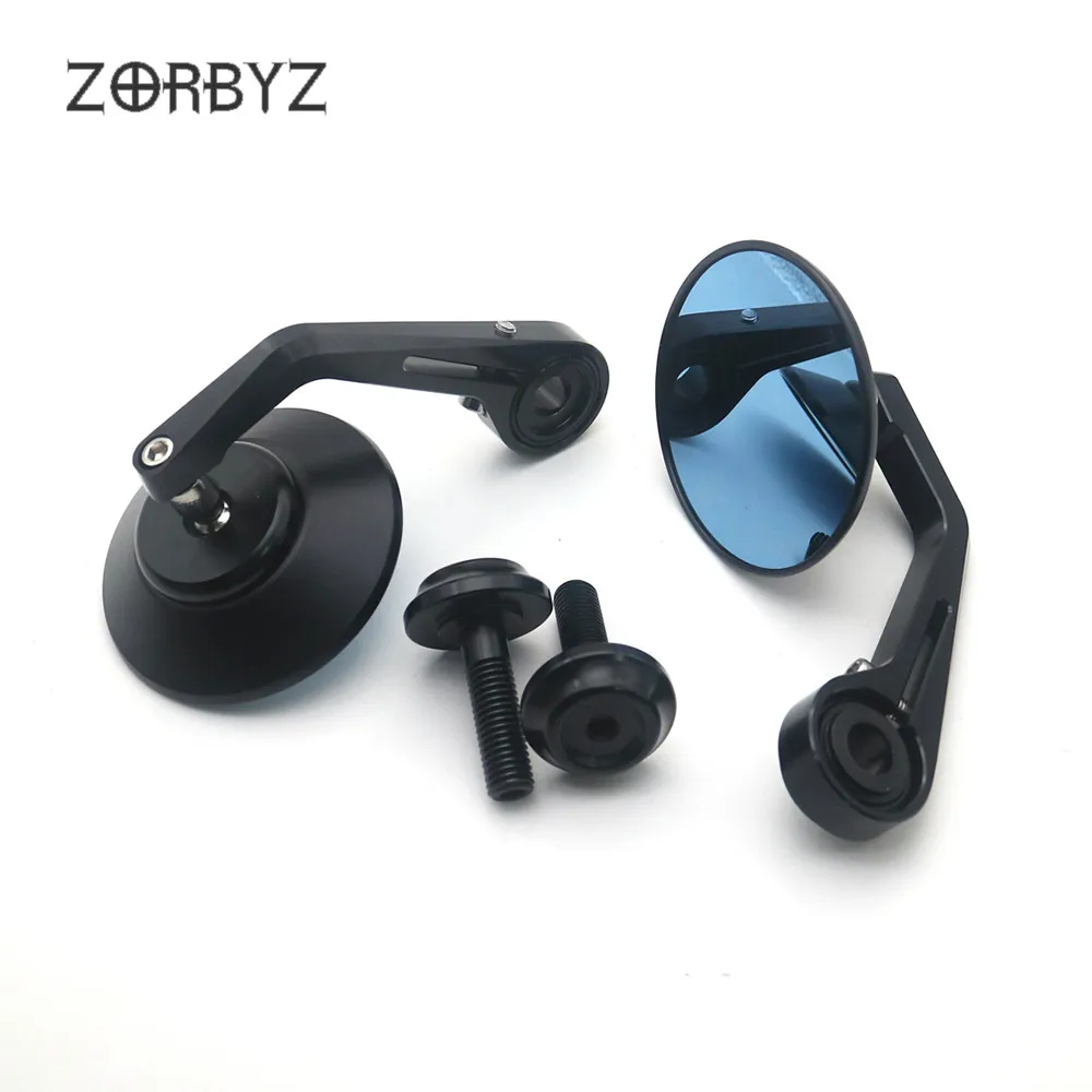 ZORBYZ мотоциклетное 1 пара черное ЧПУ круглое боковое зеркало на руль 12 мм болтовое