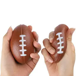 Pelota de fútbol antiestrés para apretar, juguete antiestrés, forma ovalada, juguetes compactos de descompresión para Rugby, herramientas de ejercicio para muñeca y mano