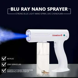 400ML Wireless Handheld Rechargeable Electric Spray Gun Nano Atomizer Fogger Atomization Spray Blue Light Disinfection Sprinkler 400ML Wireless Handheld Rechargeable Electric Spray Gun Nano Atomizer Fogger Atomization Spray Blue Light Disinfection Sprinkler