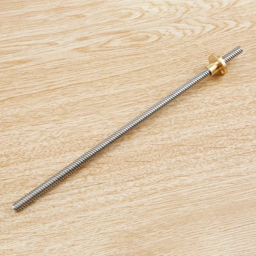 T8 Lead Screw 3D Printer Parts  250 300 350 400 500 mm Leadscrew Parts Trapezoidal Rods Nuts for Reprap 3D Printer Z Axis  (3)