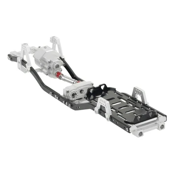 

Climbing car 313mm wheelbase metal frame front wave box CNC chassis SCX10 frame without cutting shell black CA7820