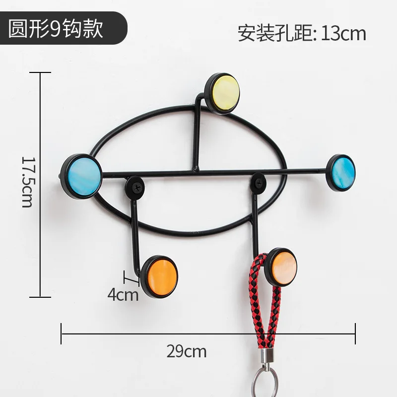 Creative Wrought Iron Wall Rack Coat Rack Home Living Room Kitchen Wall Wall Mount Wall Decorative Frame Wall Nordic Hook - Цвет: 12